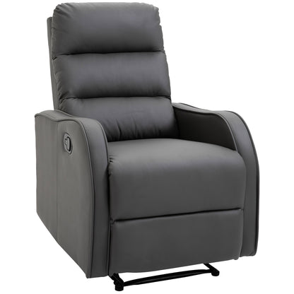 Relaxfauteuil – Recliner – Fauteuil – Tv-stoel – Leunstoel – Donkergrijs – Verstelbare Rugleuning 160° – Kunstleer Bekleding