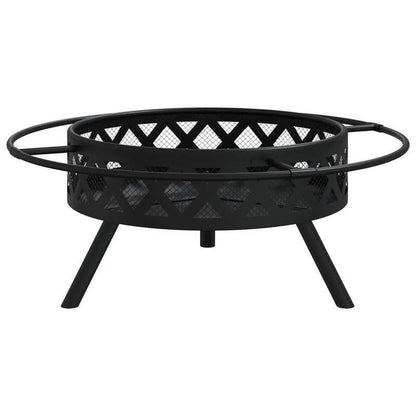 Vuurschaal – Buitenhaard – Tuinhaard – Vuurkorf – Vuurton – Zwart – 70 cm XXL – Duurzaam Staal – Inclusief Vuurschep