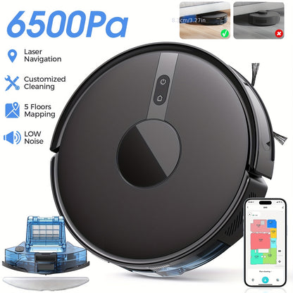 Lubluelu B40 3-in-1 Robot Vacuum and Mop with Mop System, 6500Pa Suction, Ultra-Slim, Low Noise (62dB), Mapping & App, Compatible for Carpet/Hard Floors & Pet Hair, & Avoidance,