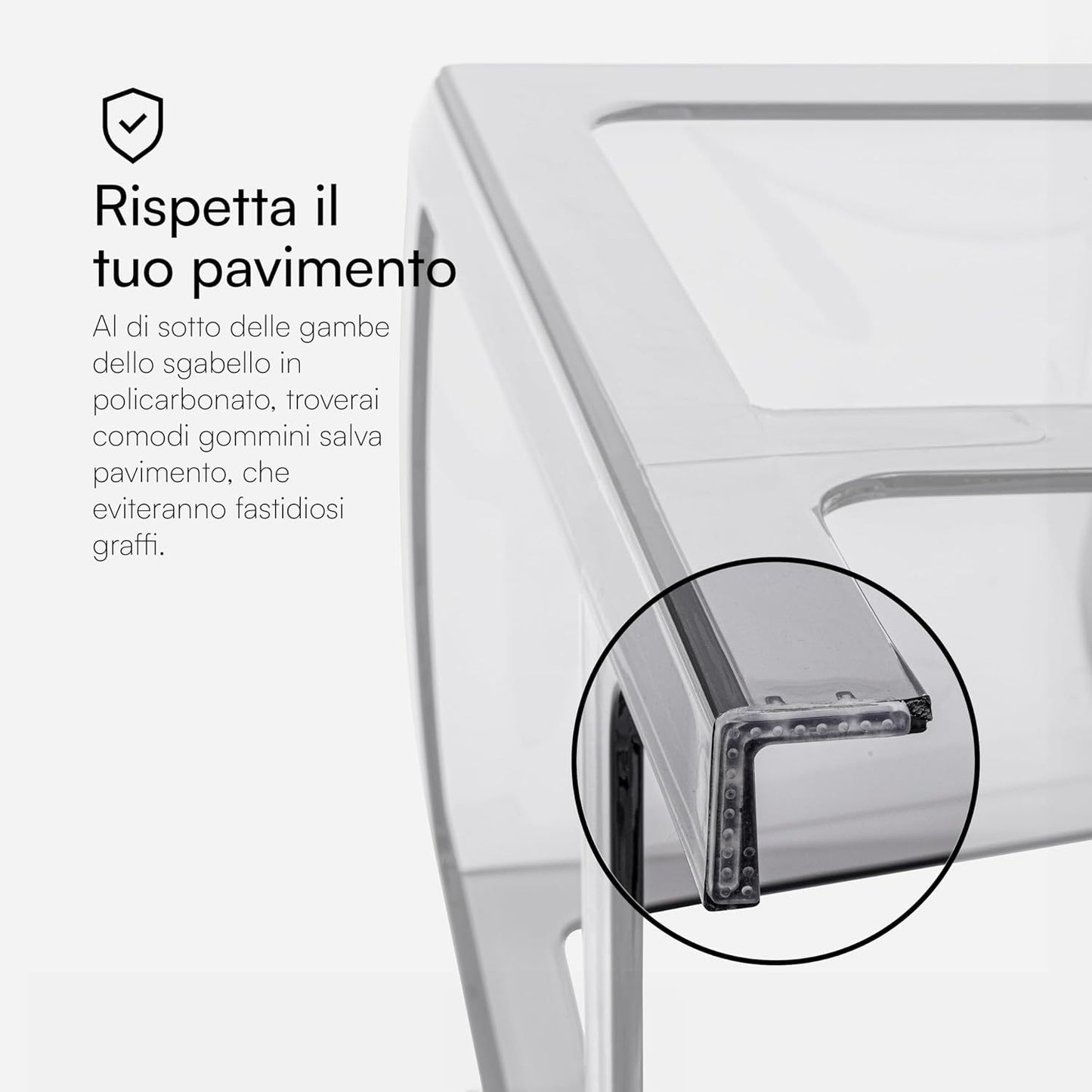 Krukken – Stoelen – Zithulpmiddelen – Zitmeubilair – Set Van 4 – Transparant Polycarbonaat – Ergonomische Gebogen Rugleuning