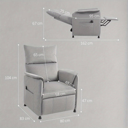 Loungechair – Relaxfauteuil – Verstelbare Fauteuil – Schommelstoel – Tuinstoel – Grijs – Verstelbare Rugleuning – Geruisloze Kantelfunctie