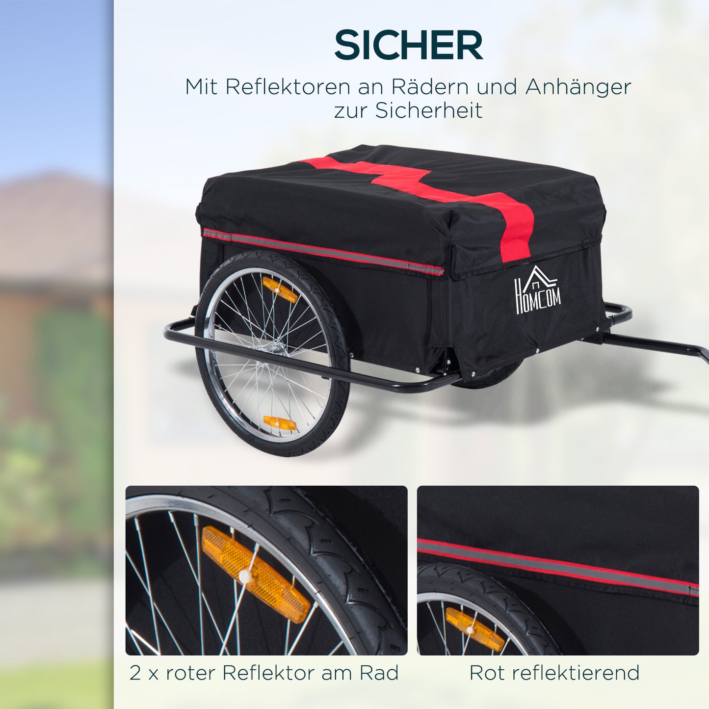 Fietskar – Fietsaanhanger – Bagagekar – Transportwagen – Aanhanger – Opvouwbaar – Robuust IJzeren Frame – Maximaal Laadvermogen 40 Kg – 140x88x60 cm