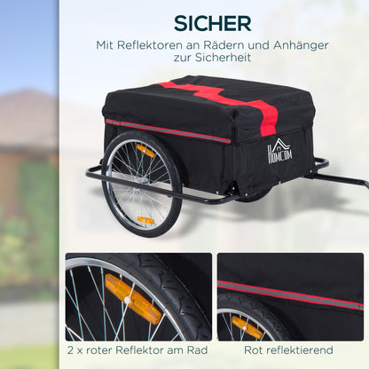 Fietskar – Fietsaanhanger – Bagagekar – Transportwagen – Aanhanger – Opvouwbaar – Robuust IJzeren Frame – Maximaal Laadvermogen 40 Kg – 140x88x60 cm