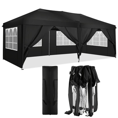 Partytent – Paviljoen – Pop-up Tent – Tuintent – Feesttent – 3x6 m – 6 Zijwanden – UV Bescherming – Verstelbare Hoogte