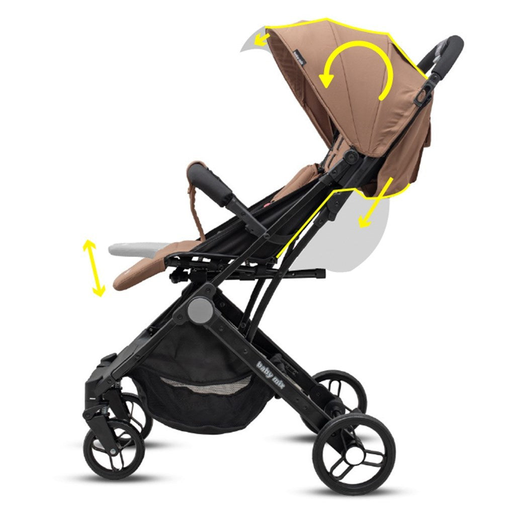 Kinderwagen – Buggy – Wandelwagen – Babywagen – Transportwagen – Grijs – Ultra Lichtgewicht 7,4 kg – Compact Opvouwbaar