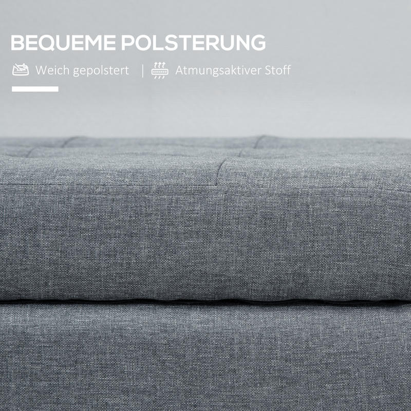 Opbergbank – Opbergkist – Zitbank – Opbergottoman – Bank met Opbergruimte – Hardhouten Constructie – Lift-Top Deksel – Groen Bekleed – Geen Montage – Voor Binnen en Overdekte Buitenruimte