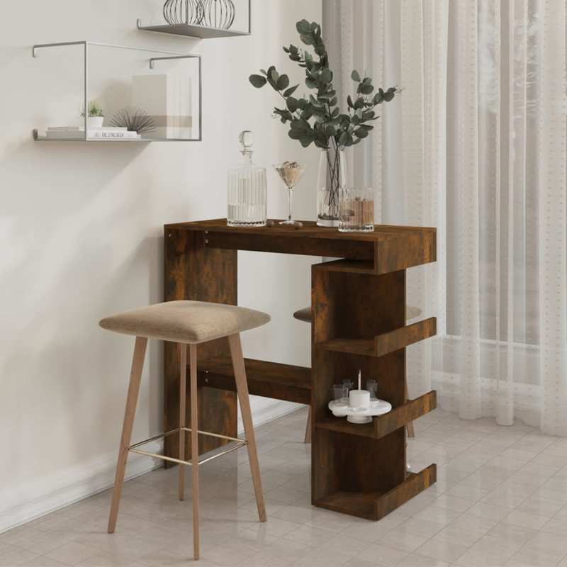 Bartafel – Bar Tafel – Statafel – Keukentafel – Eettafel – Industrieel Design – Gerookt Eiken Hout – Ruimtebesparend 100x50x101,5 cm