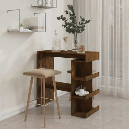 Bartafel – Bar Tafel – Statafel – Keukentafel – Eettafel – Industrieel Design – Gerookt Eiken Hout – Ruimtebesparend 100x50x101,5 cm