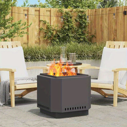 Vuurschaal – Vuurkorf – Tuinhaard – Sfeerhaard – Terrasverwarmer – Rookvrij – Stalen Constructie – Compact 58x58x51 cm – Zwart