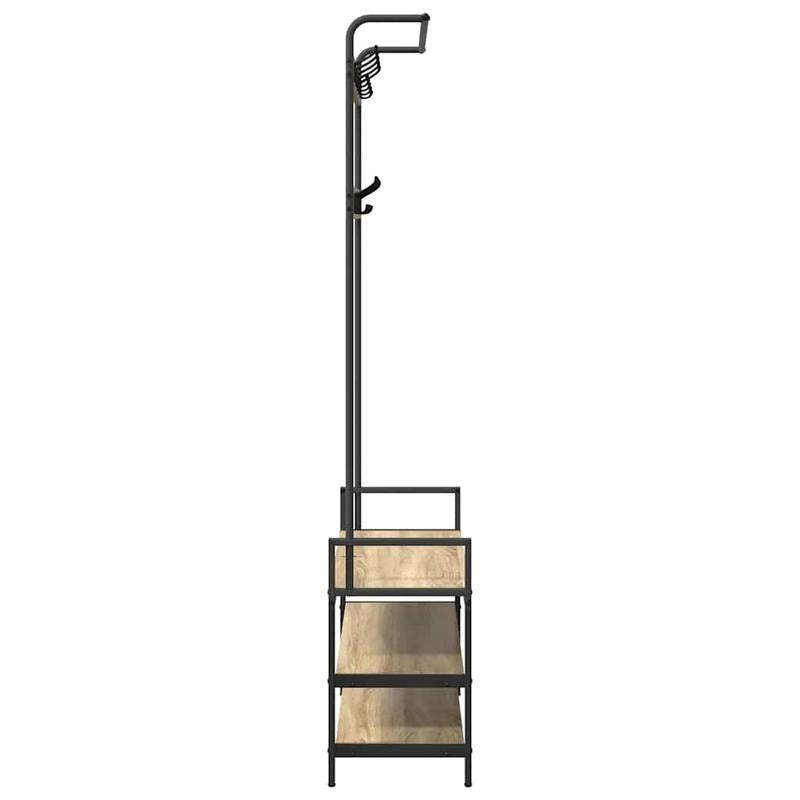 Kapstok Staande – Garderobe Rek – Jassenhanger – Schoenenrek – Halmeubel – Eiken – Ruimtebesparend Design – Stevig Multipurpose Meubel 95x34x184 cm