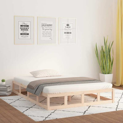 Modern Minimalist Bed Frame Queen Size (140x200cm) - Heavy-Duty Hardwood Construction, Easy Assembly, Sturdy Wooden Slats, Tool-Free Setup for Contemporary Bedrooms - Ideal for Guest Rooms & Master Suites, Simple Design Bed