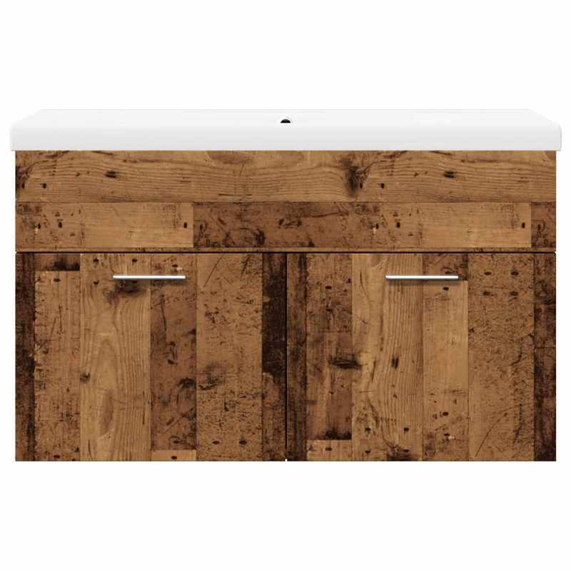 Badkamermeubelset – Badkamerkast – Opbergkast – Wastafelmeubel – Douchemeubel – Hout met Gerecyclede Houtlook – Set van 2 Stuks – Vochtbestendig & Duurzaam