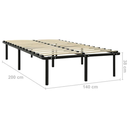 Bedframe Metaal Zwart – Bedframe Metalen – Opklapbed – Logeerbed – Slaapbank – Ruimtebesparend Ontwerp – 140x200 cm – Stevig en Modern