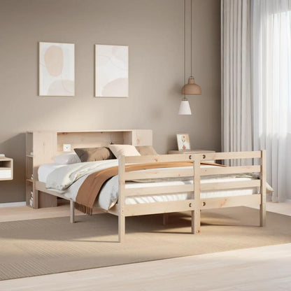 Boekenkastbed – Bed Met Boekenkast – Slaapbank – Opbergbank – Eenpersoonsbed Marrone – Massief Dennenhout – 120x200 cm