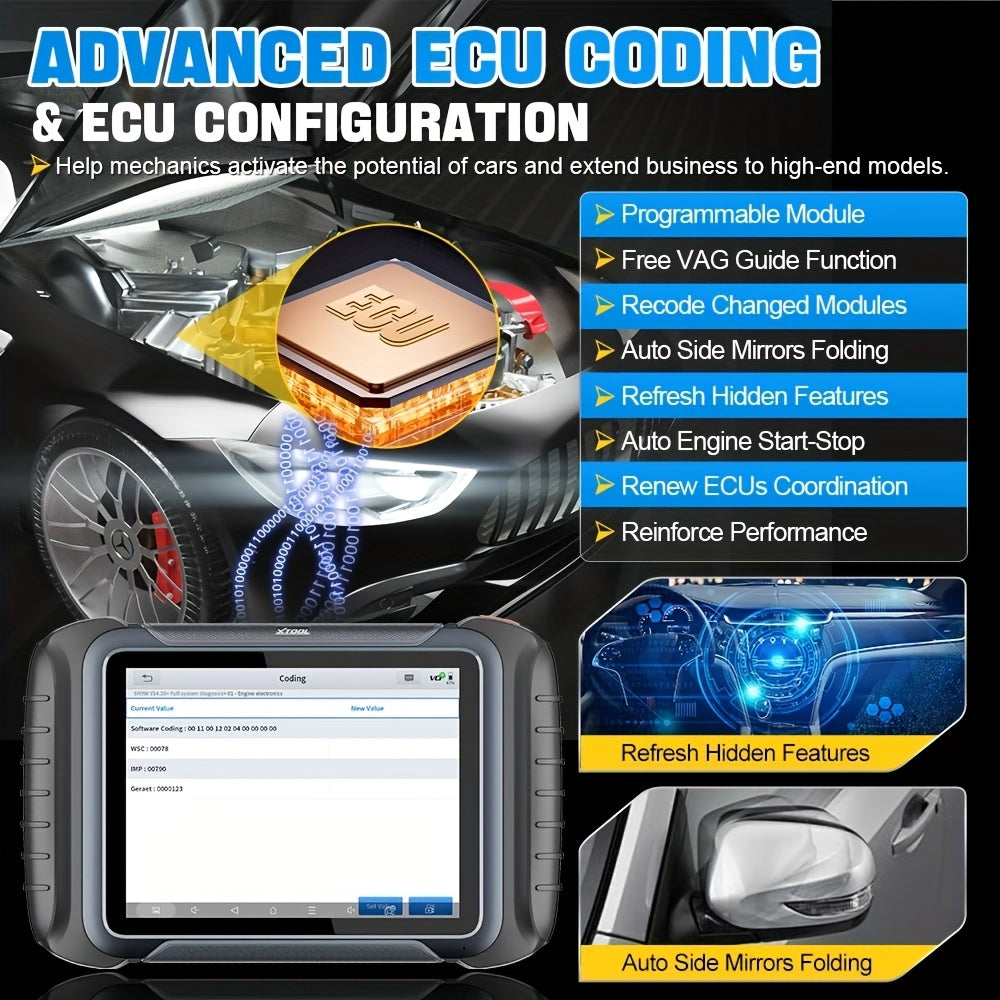 Autodiagnosetool – OBD2 Scanner – Foutcode Uitlezer – Auto Scanner – Diagnoseapparaat – 8 Inch Touchscreen – Ondersteunt CAN FD & DOIP