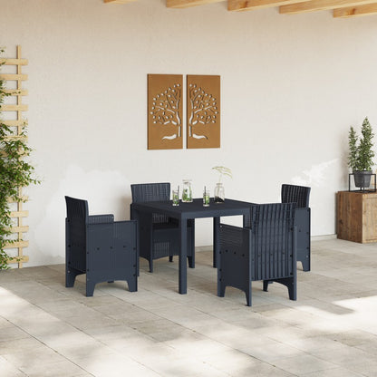 Tuintafel – Buitentafel – Terrastafel – Eettafel – Balkon tafel – Weerbestendig – Poly Rattan Antraciet 100x100x73 cm