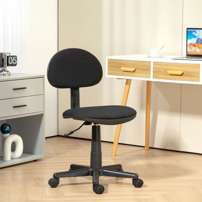 Bureaustoel – Ergonomische Stoel – Office Chair – Draaistoel – Computerstoel – Verstelbaar in Hoogte – Elastische Stof – Zwart – Comfortabele Zitervaring – Compact & Ruimtebesparend