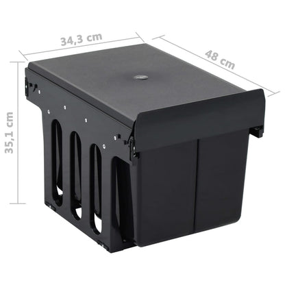 Onderkast Organizer – Afvalbak – Prullenbak – Afvalemmer – Keukenopberger – RVS 36 Liter – Soft-Close Dual Compartiment
