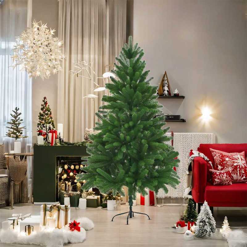 Extra Tall 180cm/6ft Artificial Christmas Tree with Realistic Needles - Extra Wide Base (40cm) & Sturdy PE/Polyethylene & Steel Construction - Heavy-Duty Floor Tree for Large Spaces, Indoor/ Use - Easy Assembly, 700-Branches,