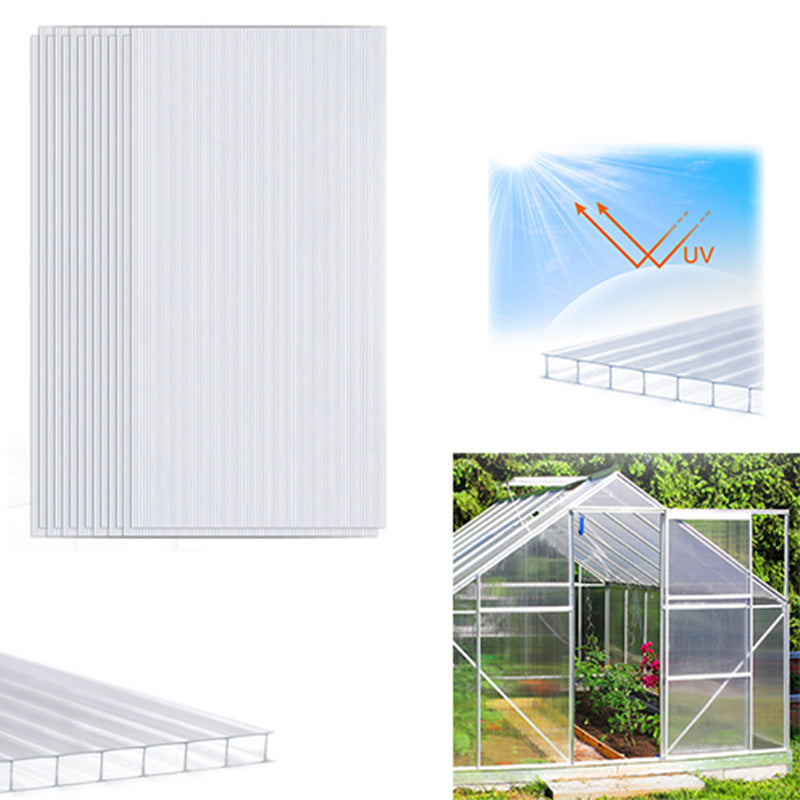 Polycarbonaatplaat – Kunststofplaat – Kanaalplaat – Dubbelwandige Plaat – Tuinplaat – UV-bestendig – 4 mm Dikte – 60,5 x 121 cm – Lichtdoorlatend – Schokbestendig