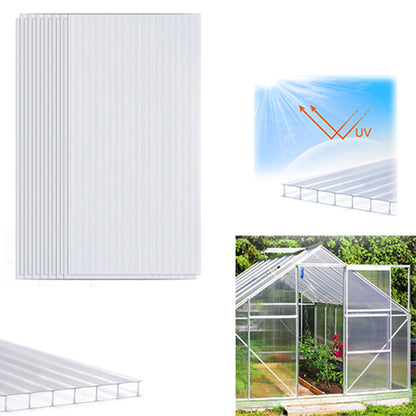 Polycarbonaatplaat – Kunststofplaat – Kanaalplaat – Dubbelwandige Plaat – Tuinplaat – UV-bestendig – 4 mm Dikte – 60,5 x 121 cm – Lichtdoorlatend – Schokbestendig