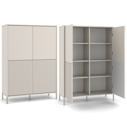 Kast – Opbergkast – Dressoir – Kastenmeubel – Slanke Kast 103,5 cm – Cashmere Kleur – TIP-ON Deuren – Handgreeploos Openen