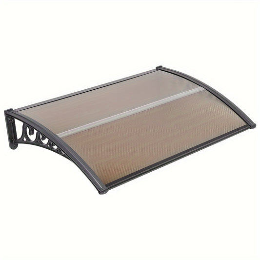 Luifel – Zonnescherm – Deurluifel – Overkapping – Voordeurzonwering – Bruin Polyester – 100x150 cm – Weerbestendig Met Metaal Frame