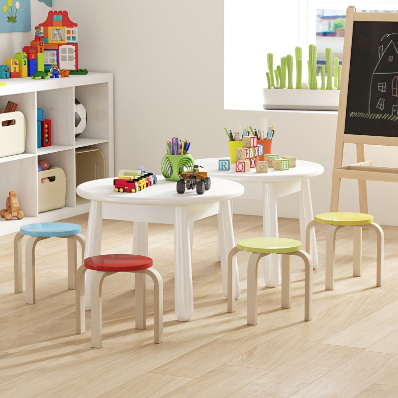 4pcs Dining Chairs, Stacking Stools, Coffee Table Stools,  Stools, Space Saving, with Footrests, Painted, Colorful, Kitchen Stools, Stools For Kitchen Counter, Counter Height Bar Stools, Kitchen Bar Stools, Kitchen Stool, Com