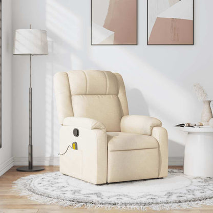 Massagestoel – Relaxstoel – Fauteuil – Massagefauteuil – Verstelbare fauteuil Crème – Handmatig Verstelbaar – Comfortabele Stoffering
