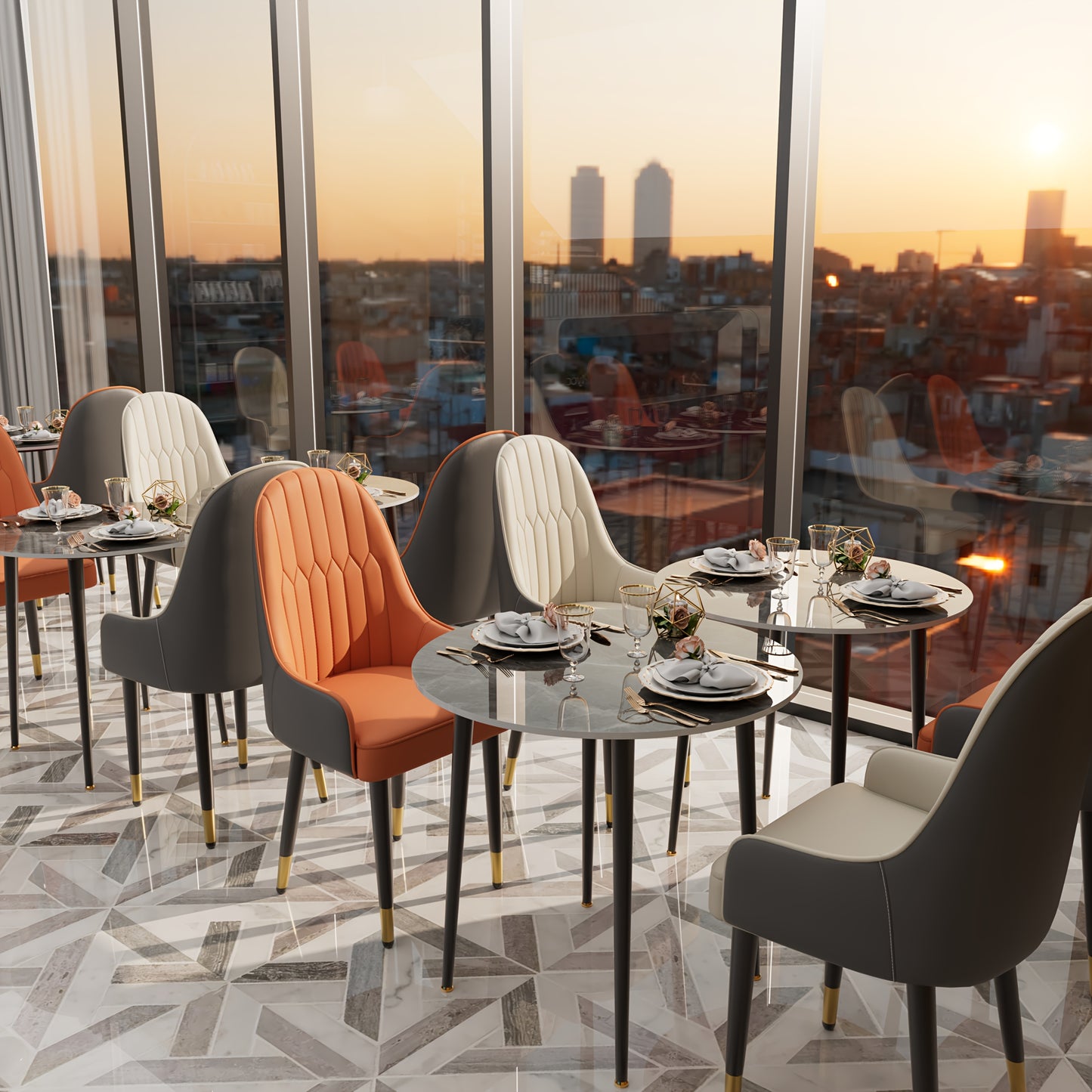 Eettafel – Tafel – Dinertafel – Keukentafel – Moderne Tafel – Sintered Stone Blad – Kras- en Hittebestendig – Zwart Metalen Poten