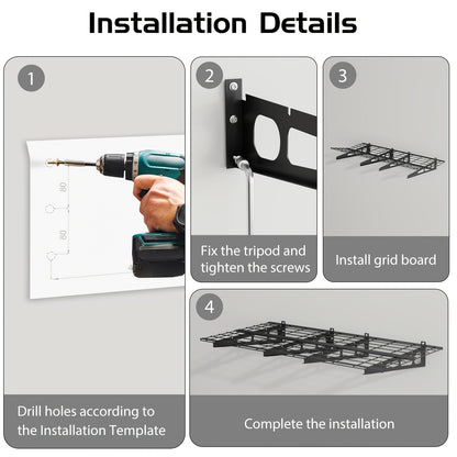Heavy-Duty Wall Shelves for Garage Storage, Measuring 60.96X182.88 cm, Capable of Holding Up to 362.87 KG. This Set Includes Two Wall-Mounted Racks Suitable for Use in a Shop, Shed, Or Garage, Storage Racks