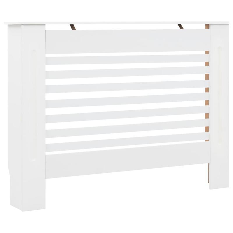 Terrasverwarmerhoes – Beschermhoes – Heaterhoes – Afdekhoes – Tuinverwarming – MDF Weerbestendig – 11x19x81,5 cm – Eenvoudig Schoon Te Maken – Wit Met Roosterpatroon