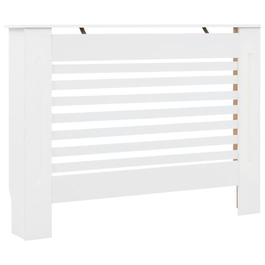 Terrasverwarmerhoes – Beschermhoes – Heaterhoes – Afdekhoes – Tuinverwarming – MDF Weerbestendig – 11x19x81,5 cm – Eenvoudig Schoon Te Maken – Wit Met Roosterpatroon