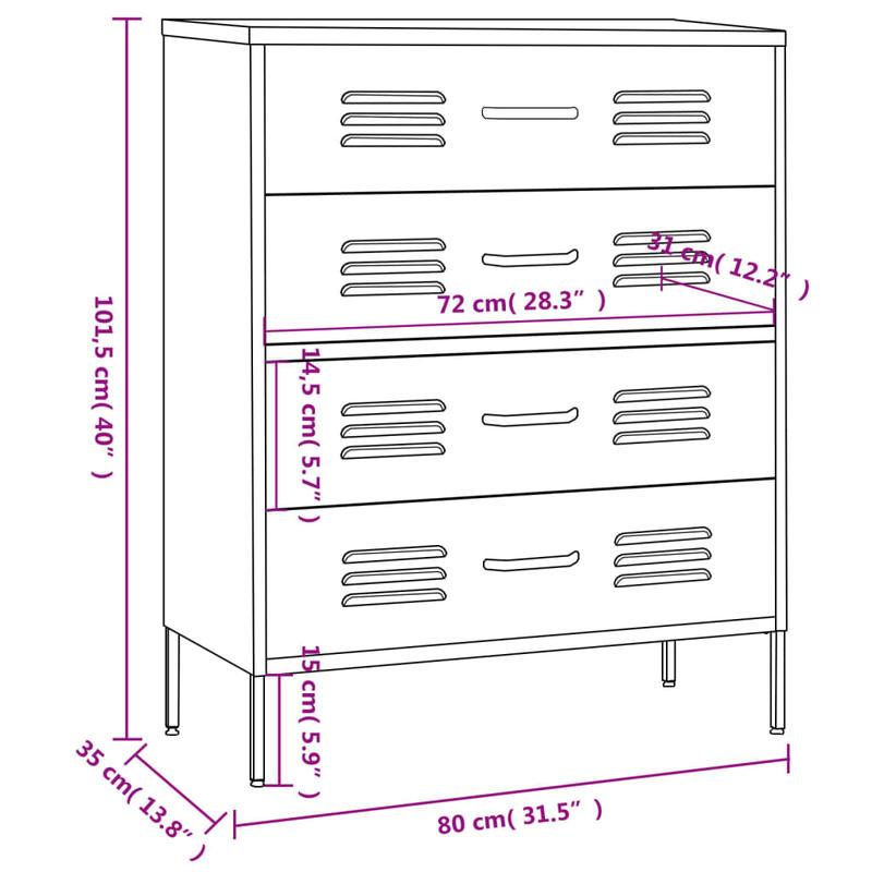 Industriële Opbergkast – Opbergmeubel – Kasten – Opbergbox – Organizer – Antraciet – Modern Minimalistisch Design – Stevige Houten Constructie – Met Lade, Planken en Slot
