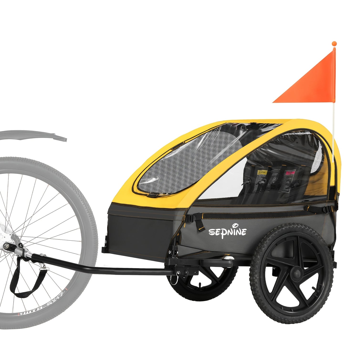 Fietskar – Fietsaanhanger – Kinderwagen – Tweezitter – Bagagekar – Opvouwbaar – Opblaasbare Wielen – Maximaal 40 kg draaggewicht