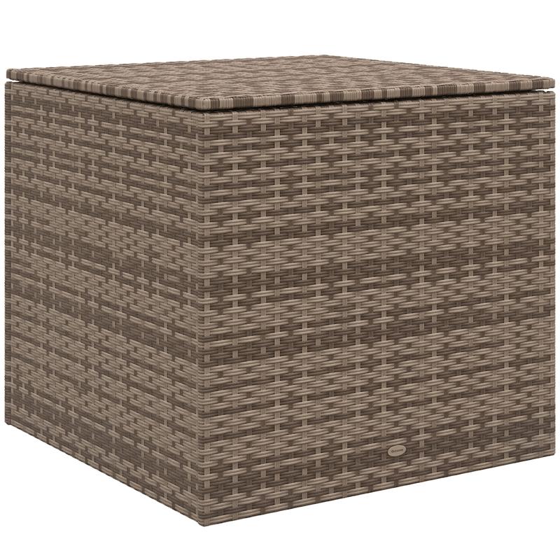 Opbergbox – Opbergkist – Opbergkrat – Opbergcontainer – Grote Zwarte Polyrattan Opbergbox – Stevig Metalen Frame – Opvouwbaar Ontwerp
