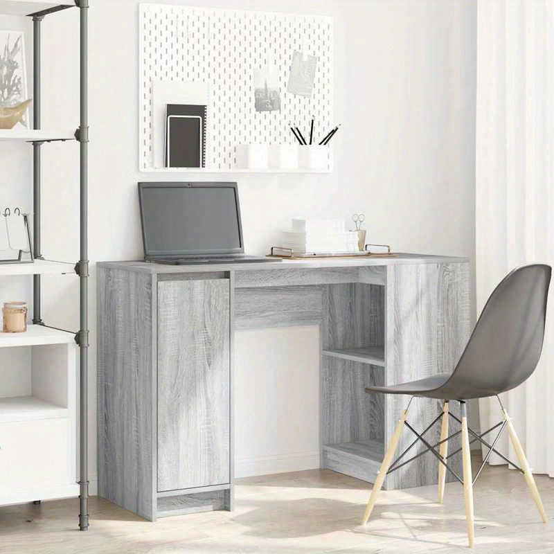 Desk Measuring 120X42X76 Cm Made of Gray Sonoma Particle Board, Composite Wood, Smooth, Moisture-Resistant, Warp-Resistant, Crack-Resistant; This Desk Is a Perfect Addition to Your Home, Office, Study, Bedroom, Or Living Room