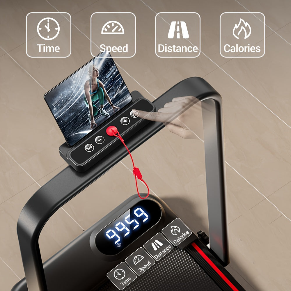 Loopband – Treadmill – Wandelloper – Joggingband – Fitnessapparaat – Inklapbaar Compact Model – 15% Verstelbare Helling & 2,5 PK Stille Motor – Zwart