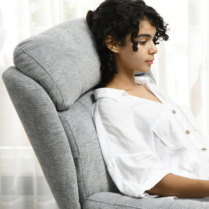 Draaifauteuil – Draaistoel – Relaxstoel – Fauteuil – Stoel – 360 Graden Draaibaar – Chenille Stof Grijs – Met Zwarte Stalen Poten – Geïntegreerde Armleuningen – Ergonomisch Comfort