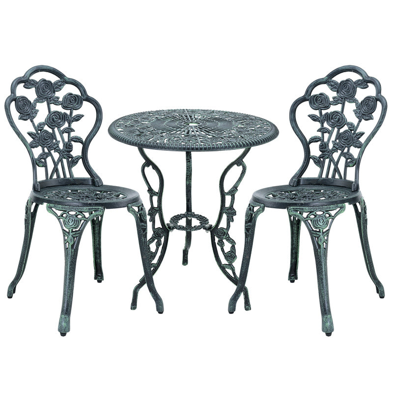 Bistro Set – Tuinset – Balkonset – Terrasset – Klapset – Inklapbaar – Weerbestendig Metaal – Compact Design – Groen