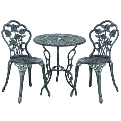 Bistro Set – Tuinset – Balkonset – Terrasset – Klapset – Inklapbaar – Weerbestendig Metaal – Compact Design – Groen