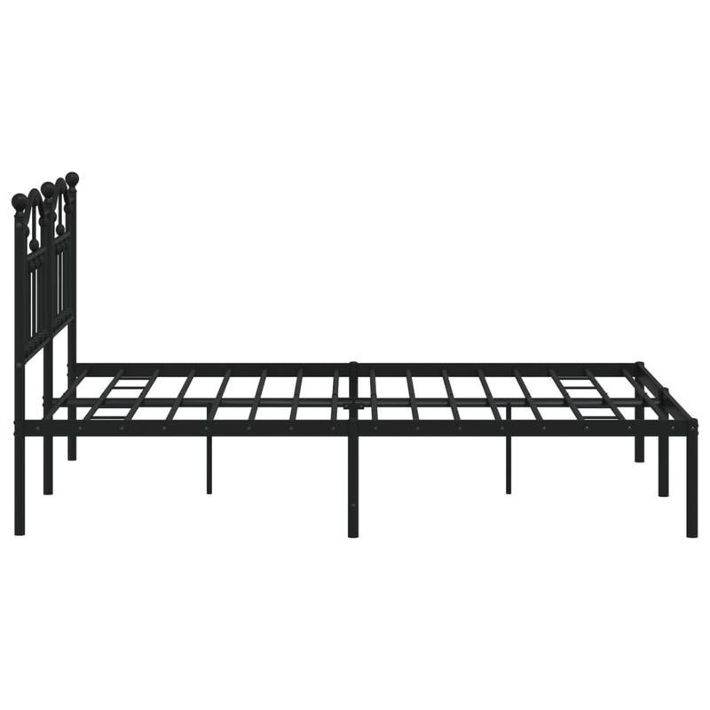 Bedframe – Stalen Bedframe – Metaal Bed – Slaapbank – Bedonderstel – Zwart Hoofdeinde – 140x190 cm – Stevig Metalen Frame