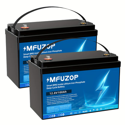 Lithium Accu – Oplaadbare Batterij – LiFePO4 Accu – Caravan Accu – Boot Accu – 12V 100Ah – Hoog Capaciteit met BMS – Stevige Corrosiebestendige Behuizing