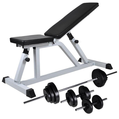 Verstelbare Gewichtbank – Krachttrainset – Halterset – Dumbbells – Verstelbaar – 30,5 Kg – Stevig Ijzer