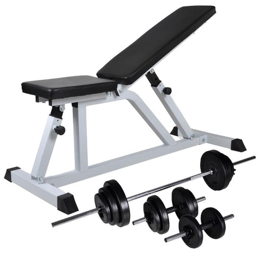 Verstelbare Gewichtbank – Krachttrainset – Halterset – Dumbbells – Verstelbaar – 30,5 Kg – Stevig Ijzer