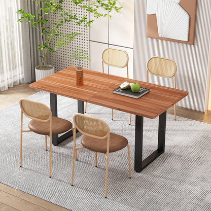 Dining Chair Set, Modern Simple Lounge Chair with Four Metal Supporting Legs, Rattan Lounge Chair for Living Room and Bedroom, Brown Model, 2pcs, Chairs for Living Room, Furniture for Home, Dining Chairs for Home, Bedroom Sea