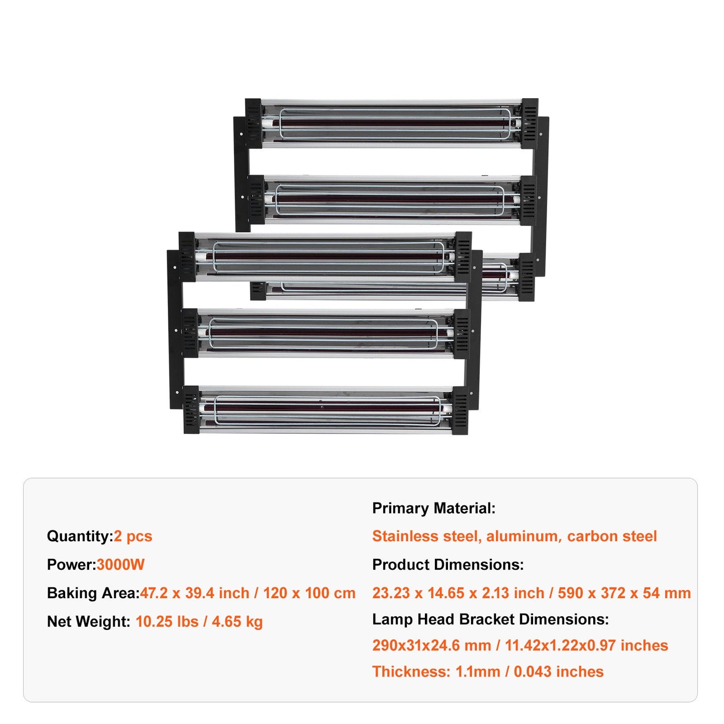 Infrarood Verflamp – Verfdroger – Drooglamp – Verflamp – Droogoven – 3000W Vermogen – Groot Droogoppervlak 120x100 cm