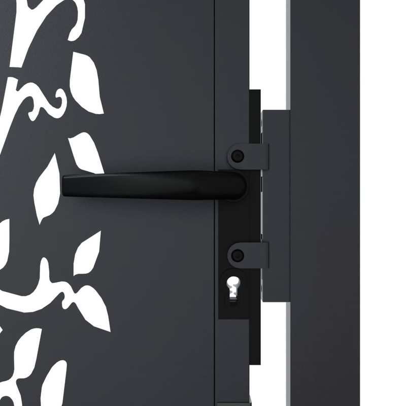 Metalen Tuinpoort – Tuinhek – Tuinpoortje – Tuindeur – Hekwerk – Antraciet – 105x155 cm – Duurzaam Staal – Boompatroon Design