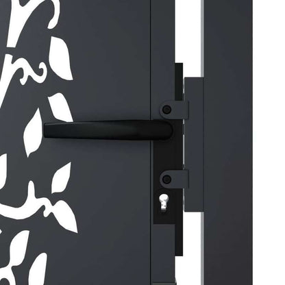 Metalen Tuinpoort – Tuinhek – Tuinpoortje – Tuindeur – Hekwerk – Antraciet – 105x155 cm – Duurzaam Staal – Boompatroon Design