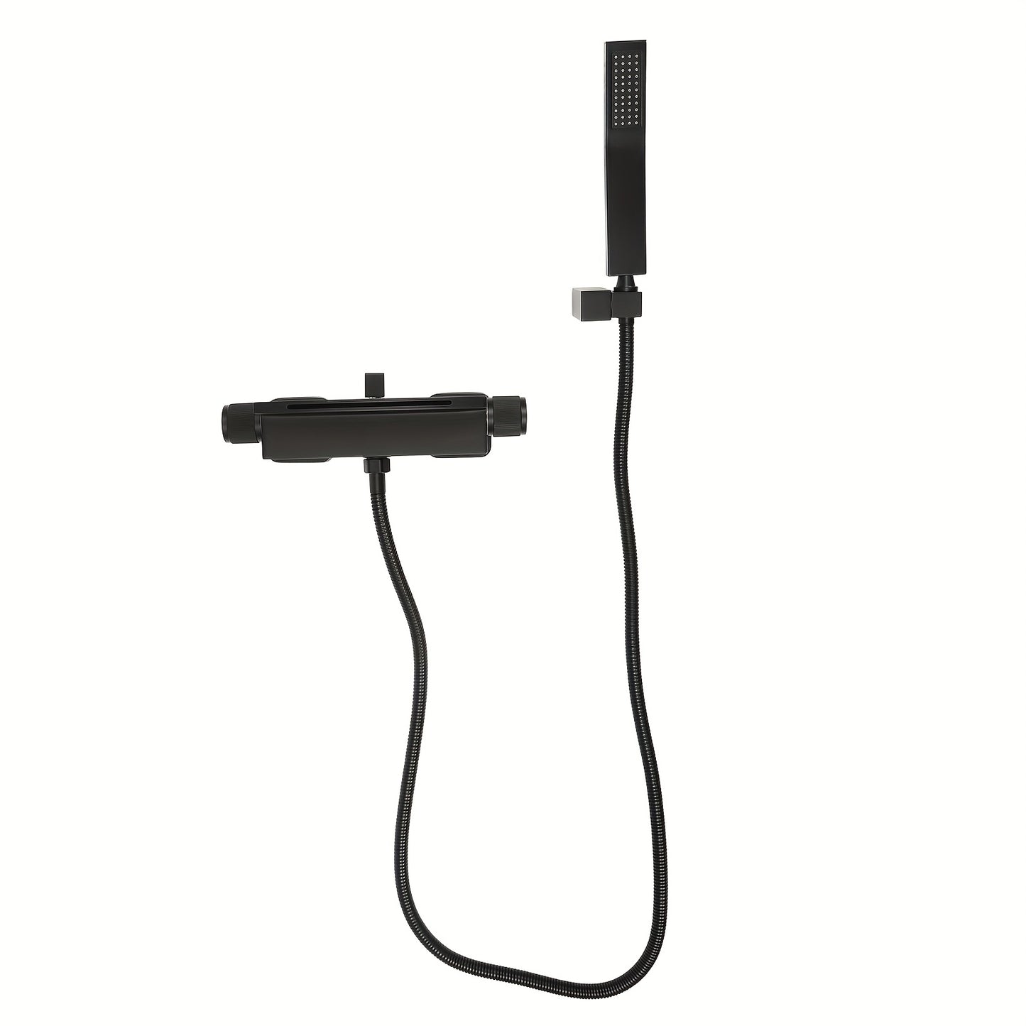 Wandkraan Badkamer – Badkamerkraan – Douchekraan – Badkraan – Waterval Kraan – Mat Zwart – 304 RVS Slang – Handdouche – Verstelbare Warm en Koud Waterregeling
